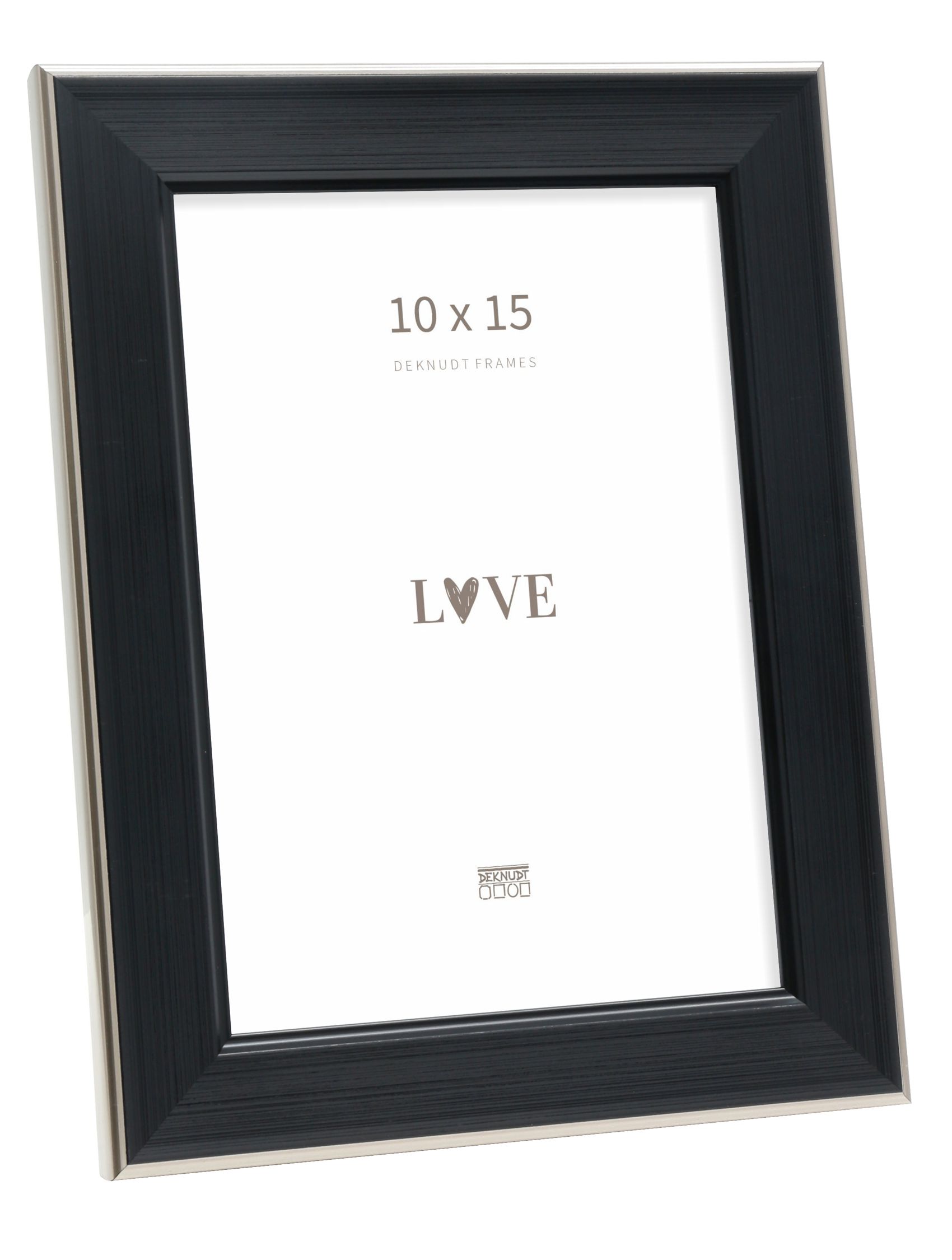 Fotokader in zwart met zilverbiesje S244E2 