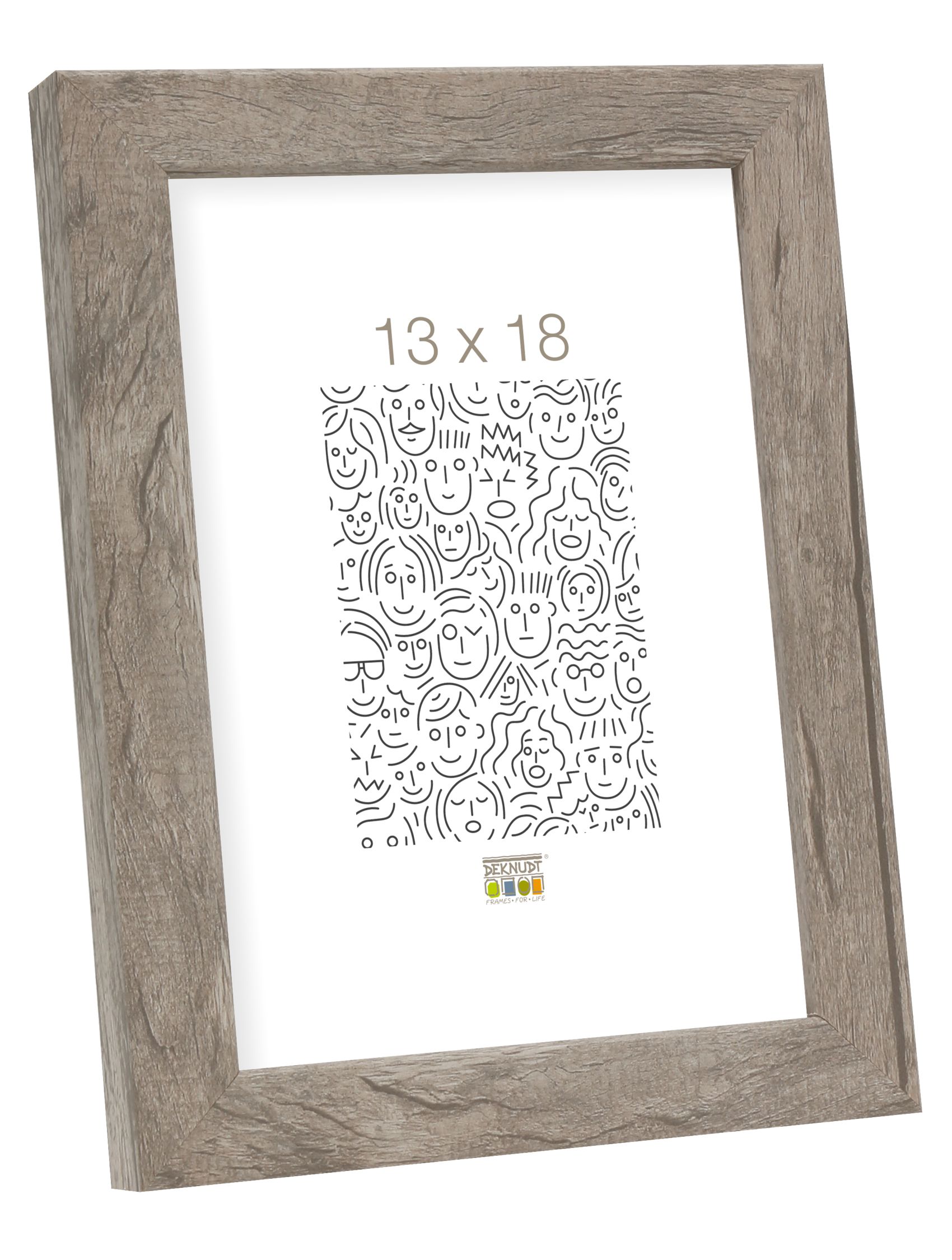 Fotokader in een warme grijs-beige houttint | mat glas S45RH7 AR