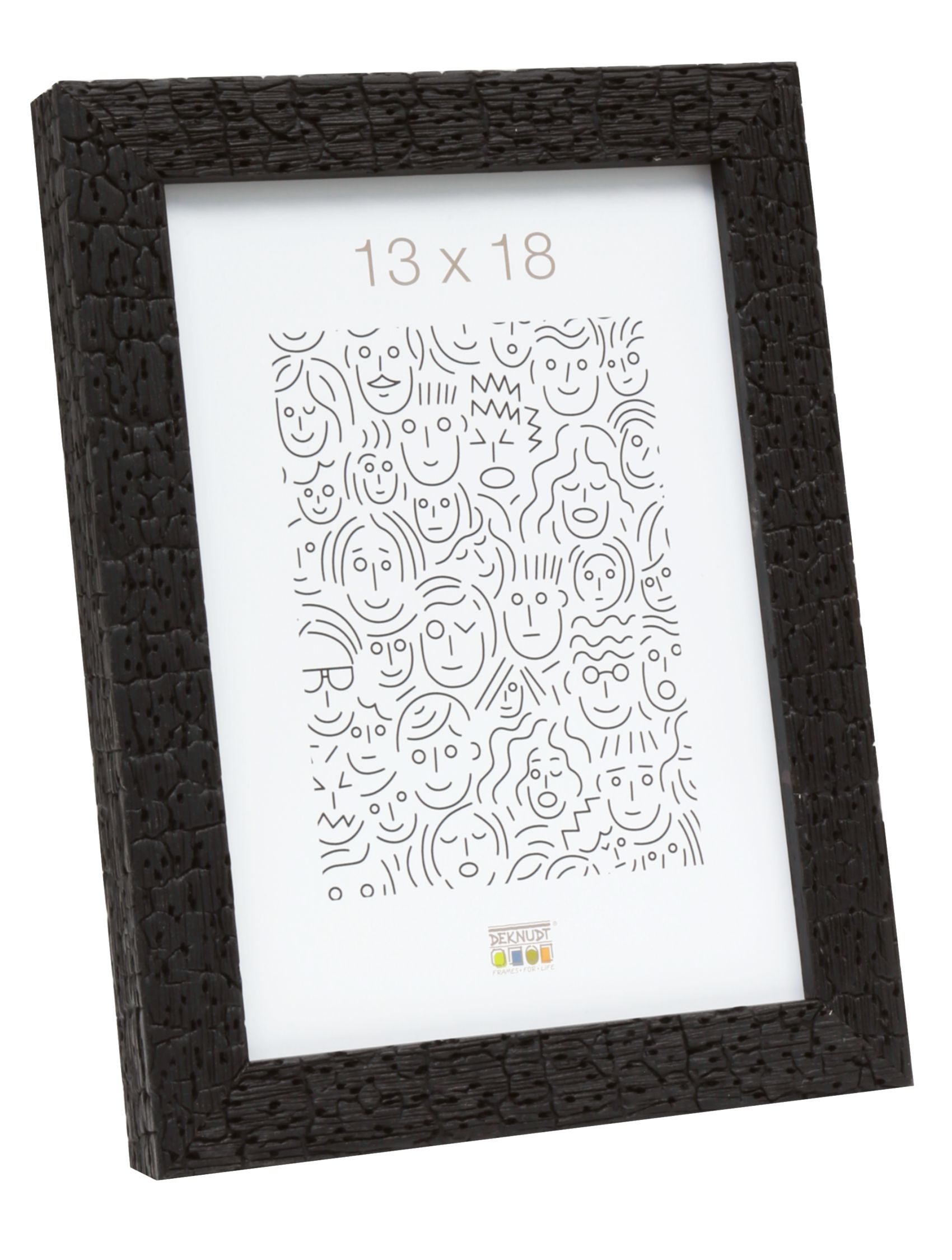 Zwarte fotokader in trendy burned wood look S45RL2 