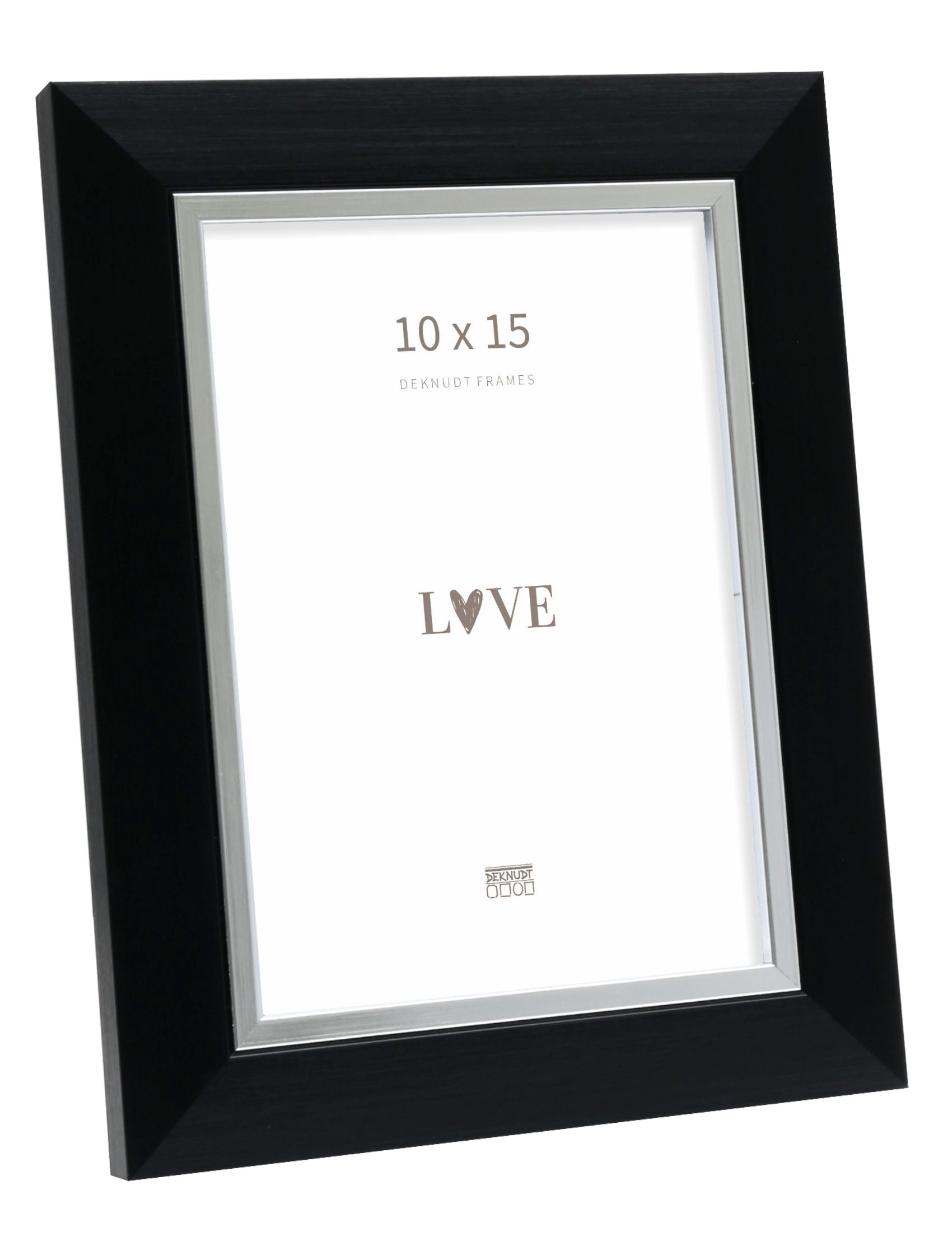 Fotokader in zwart met zilverbies S45VH2 