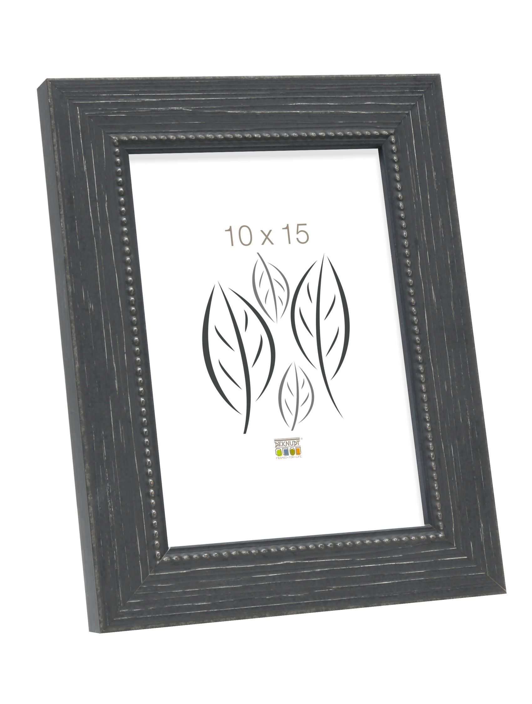 Houten kader in zwart met parelbiesje S46KF2 