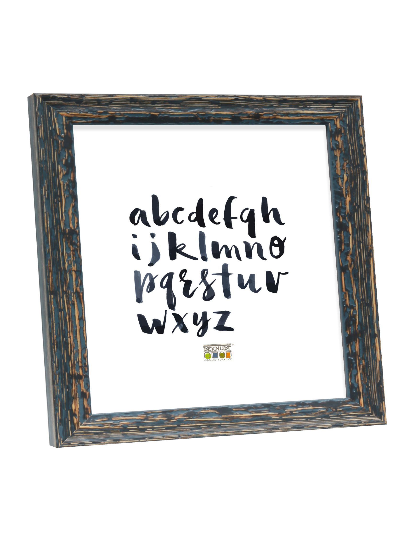 Zwarte houten fotokader in een verweerde look S46MF2 