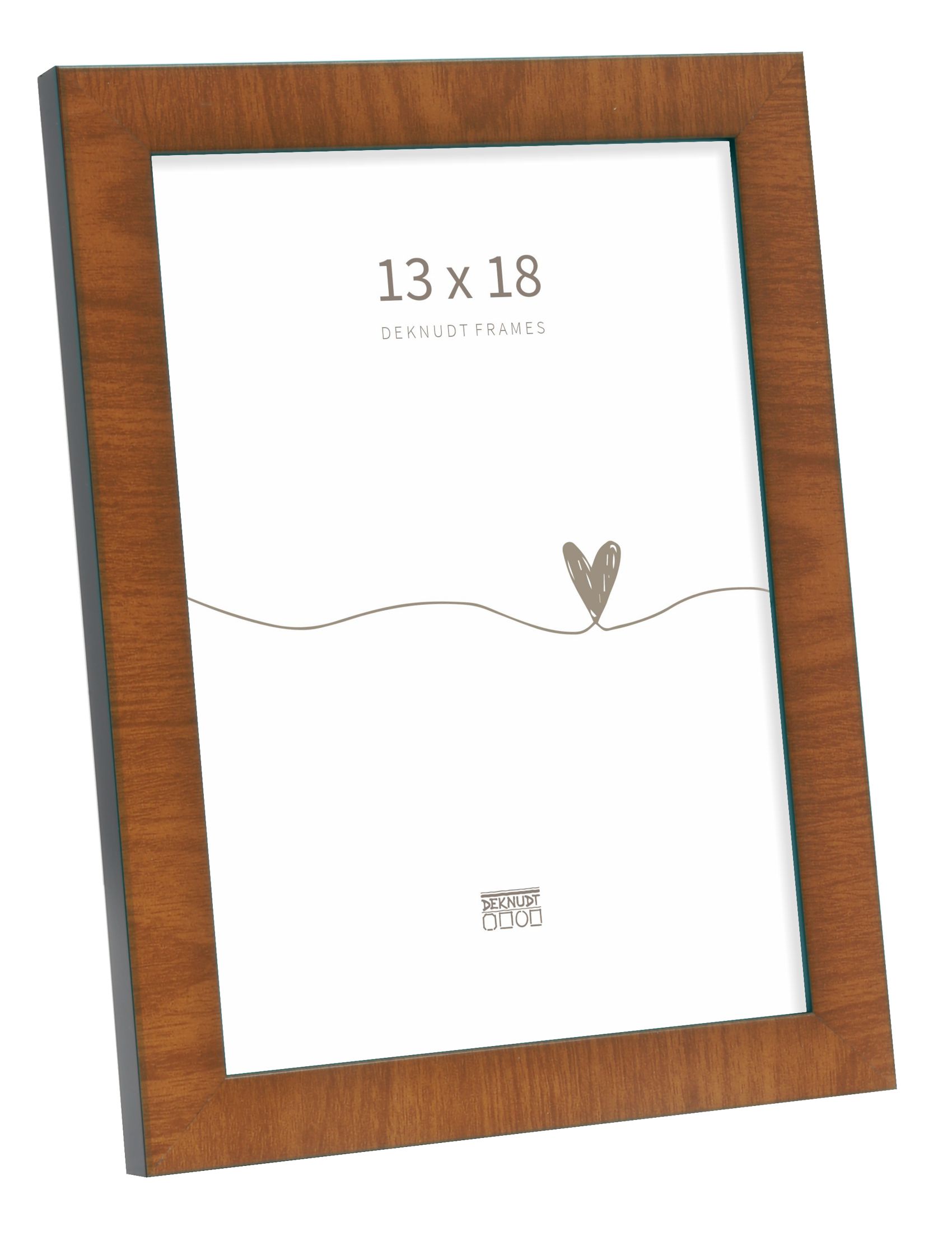 Smalle kader in lichte wortelhout kleur met zwarte rand S47EG3 