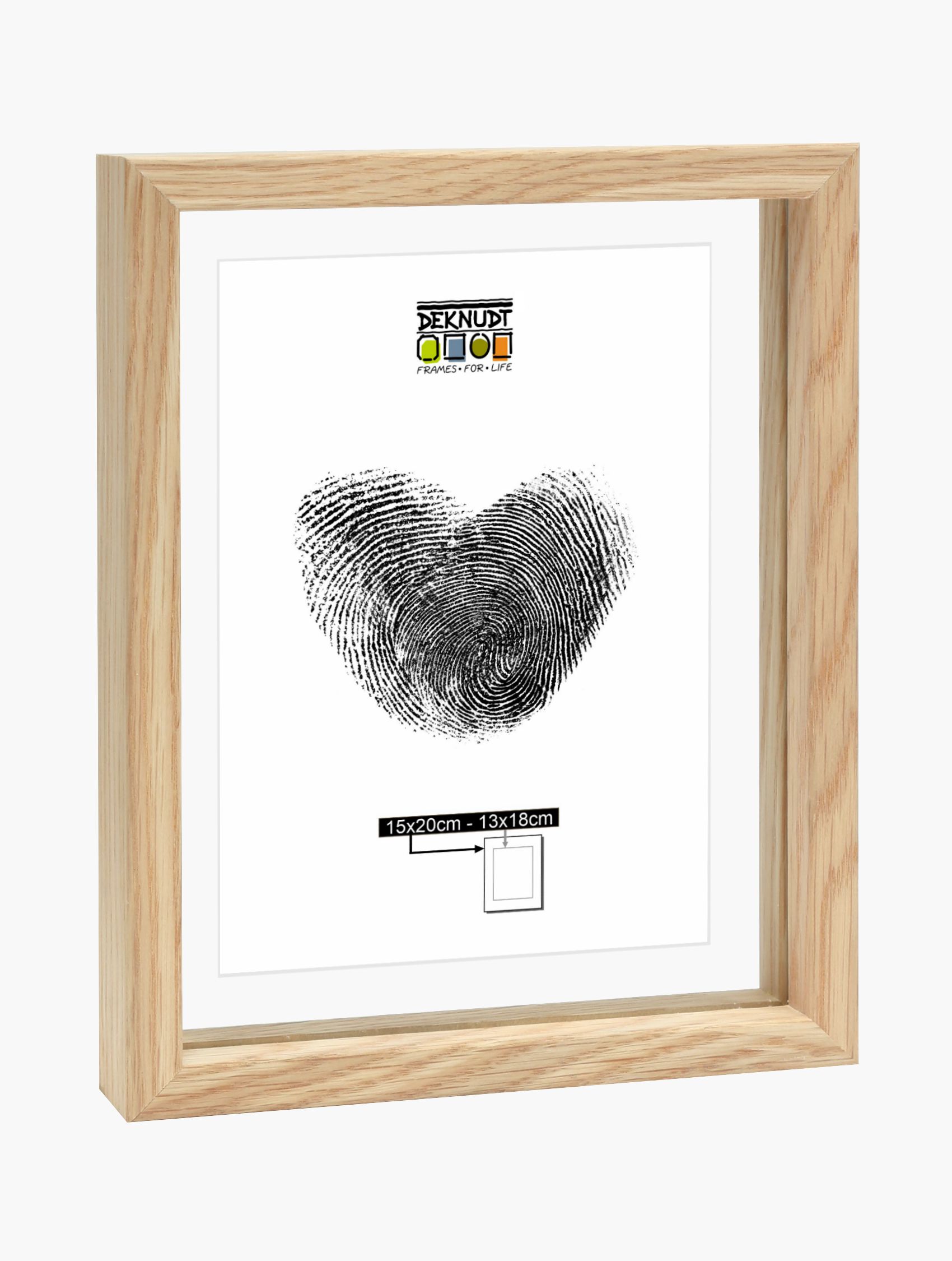 Glaskader met rand in naturelle houtkleur voor een zwevend effect S68SG3 