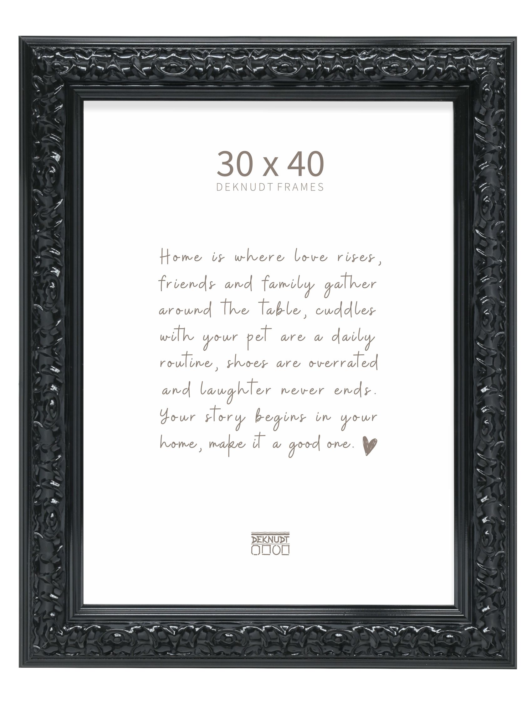 Brede fotokader in zwart gelakte retro stijl S996K2 