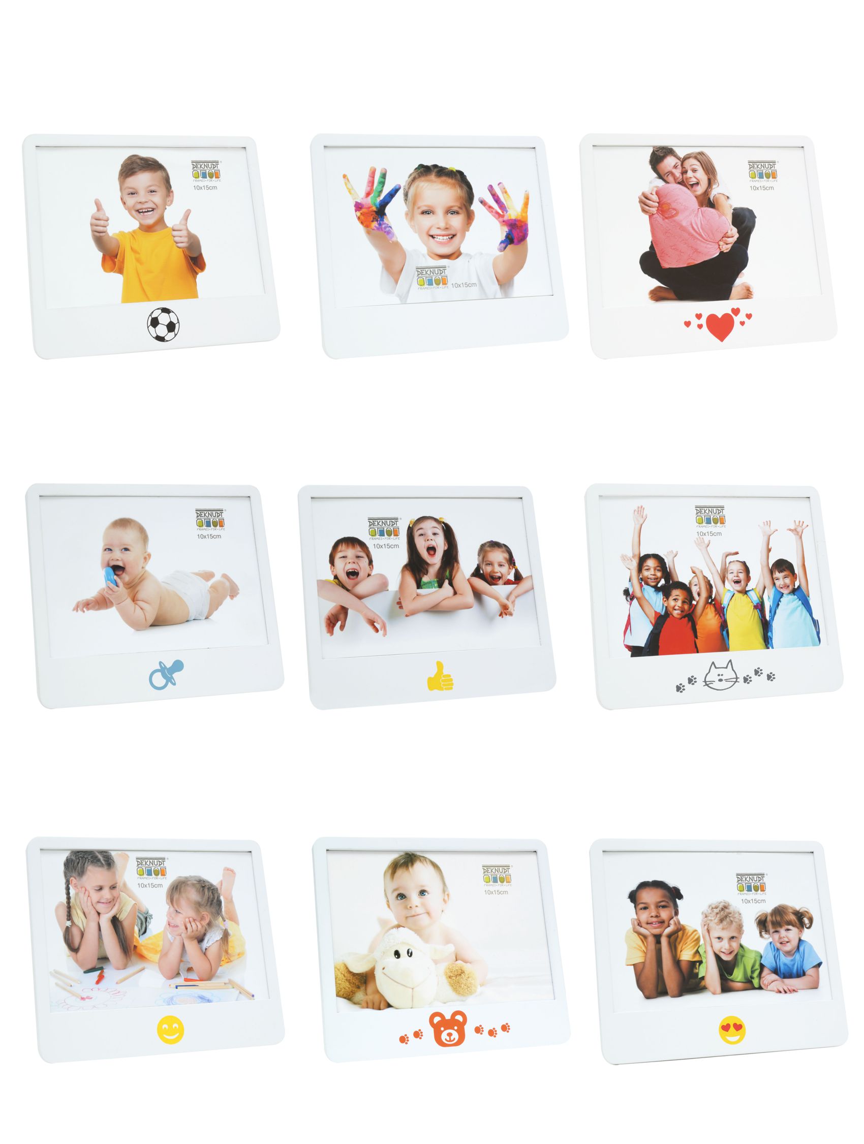 Promo pakket fotolijstjes emoticons en leuke designs : 9 + 9 gratis S68KK1 E